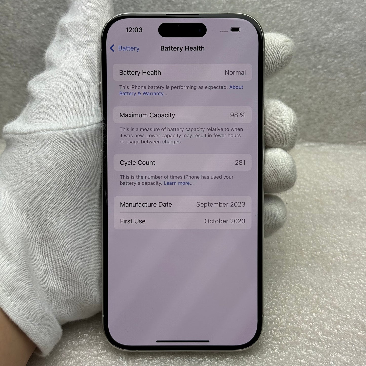 Apple iPhone 15 Pro 128 GB Titanium White 🔋98%🔋