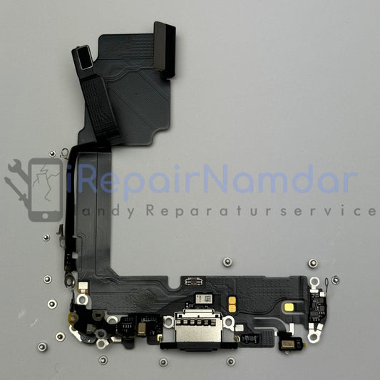 Original iPhone 15 Pro Ladebuchse Mikrofon Flex Kabel inklusive Schrauben
